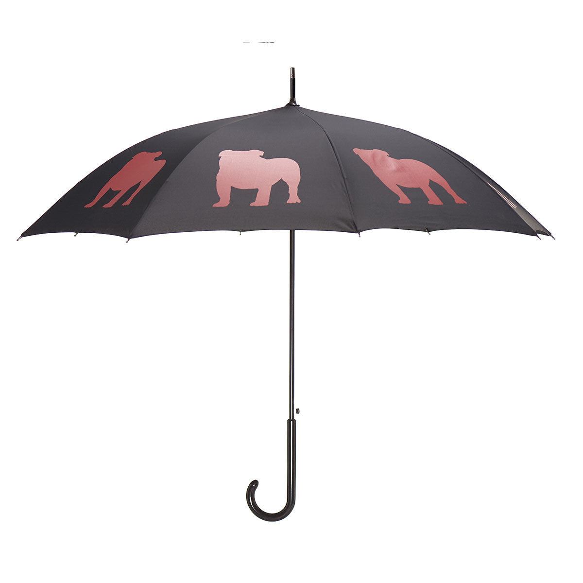 English Bulldog Auto Open Umbrella | Red on Black