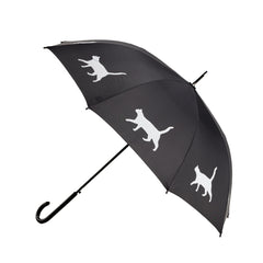 Cat Auto Open Umbrella | White on Black