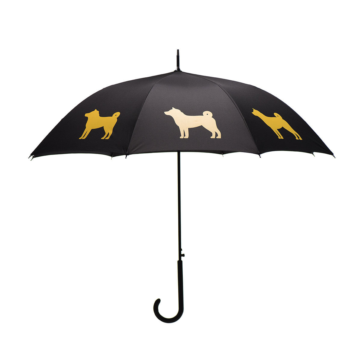 Shiba Inu Auto Open Umbrella | Gold on Black