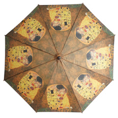 Gustav Klimt's "The Kiss" Wooden Stick Umbrella