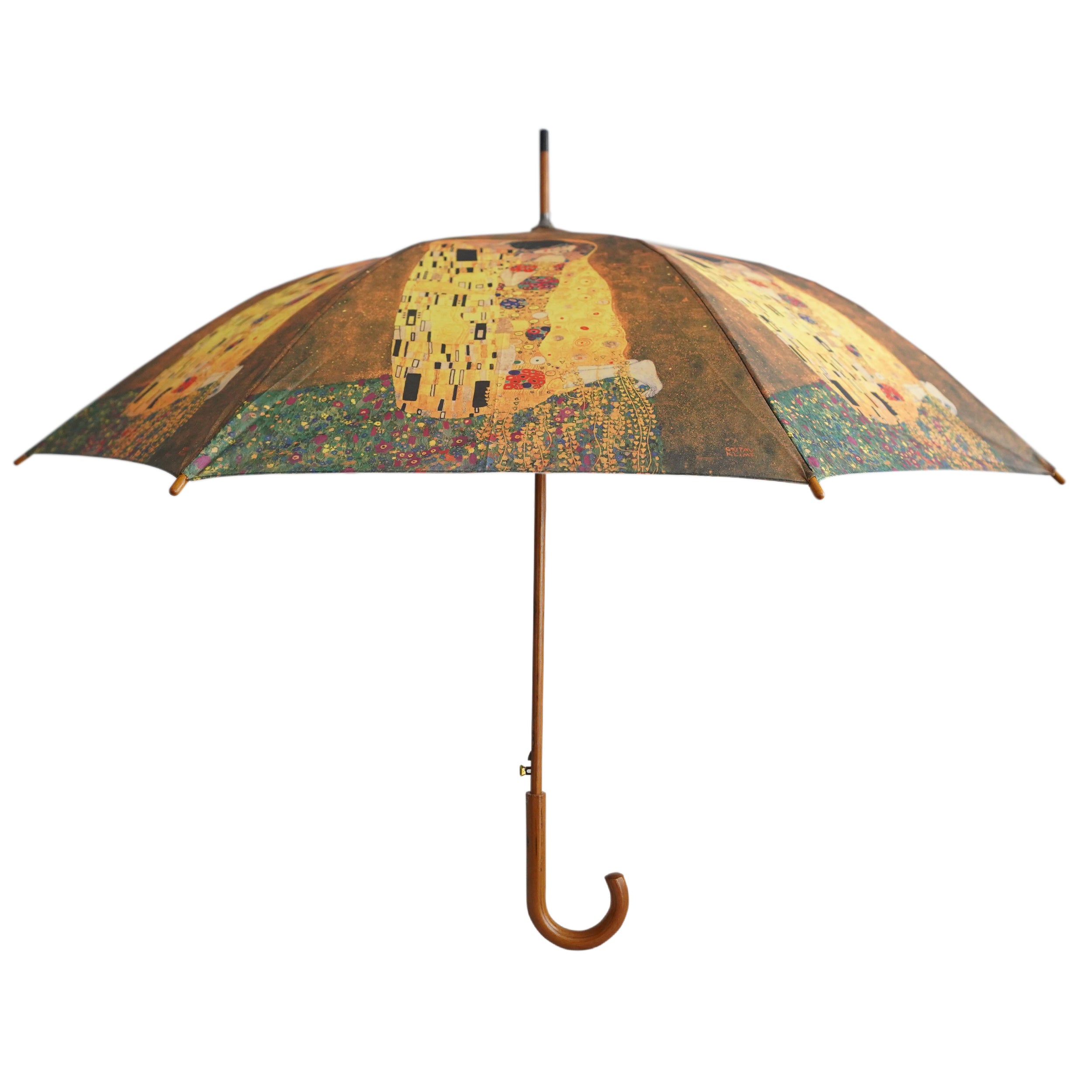 Gustav Klimt's "The Kiss" Wooden Stick Umbrella