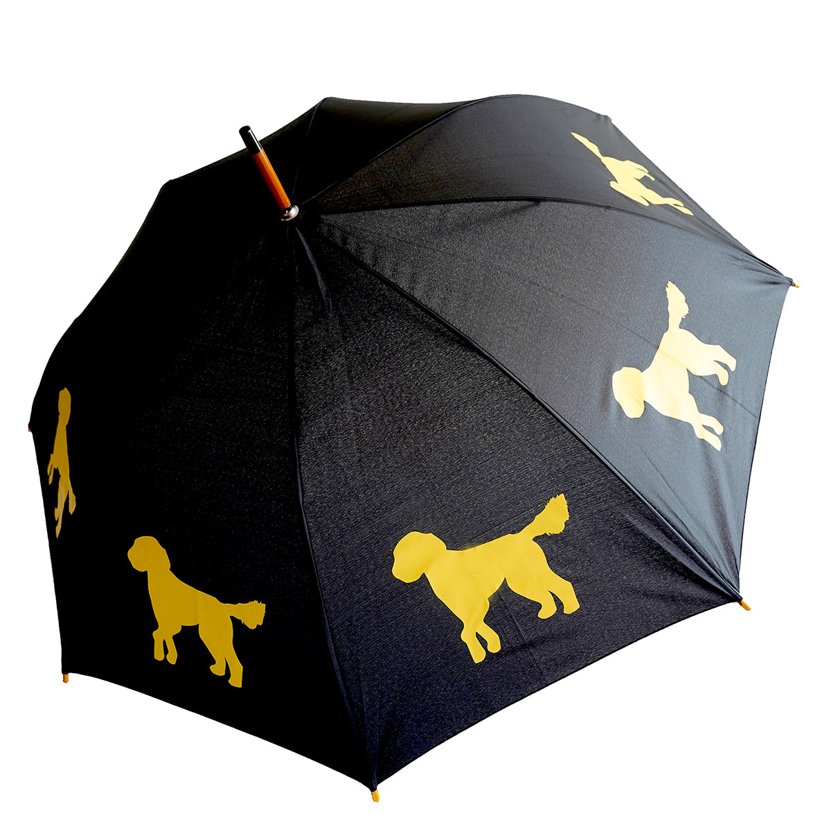 Doodle Wooden Stick Umbrella | Sand on Black