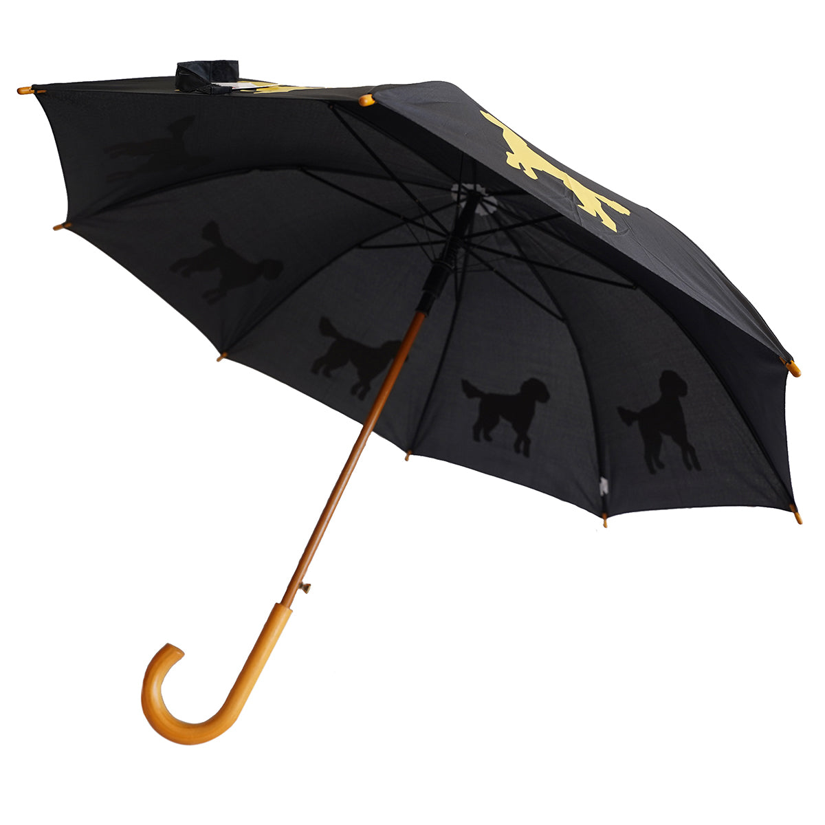 Doodle Wooden Stick Umbrella | Sand on Black