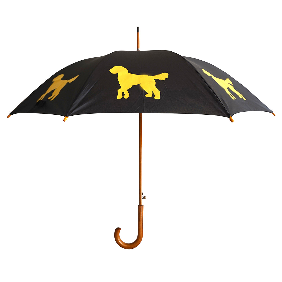 Doodle Wooden Stick Umbrella | Sand on Black