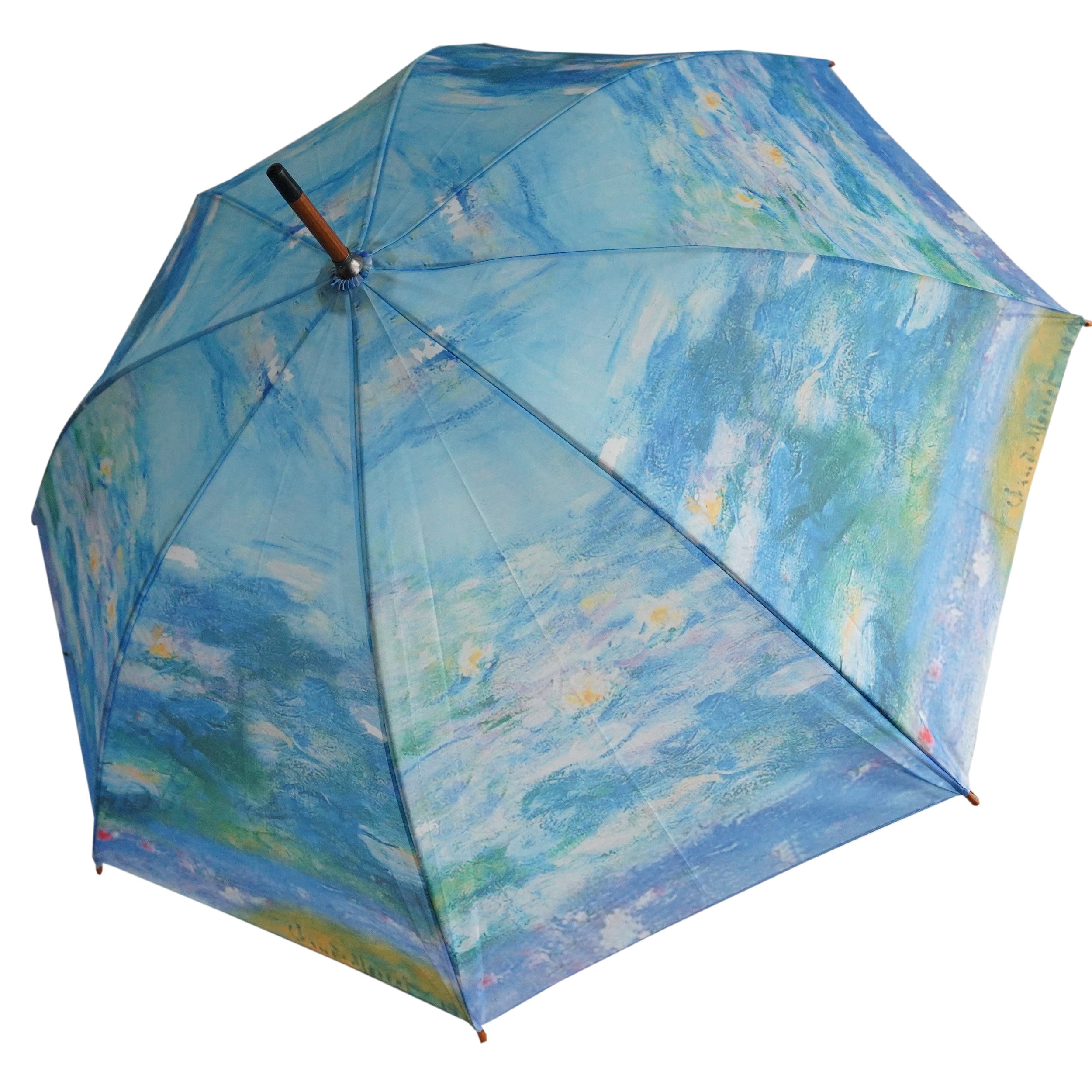 Claude Monet's Waterlilies Wooden Stick Umbrella
