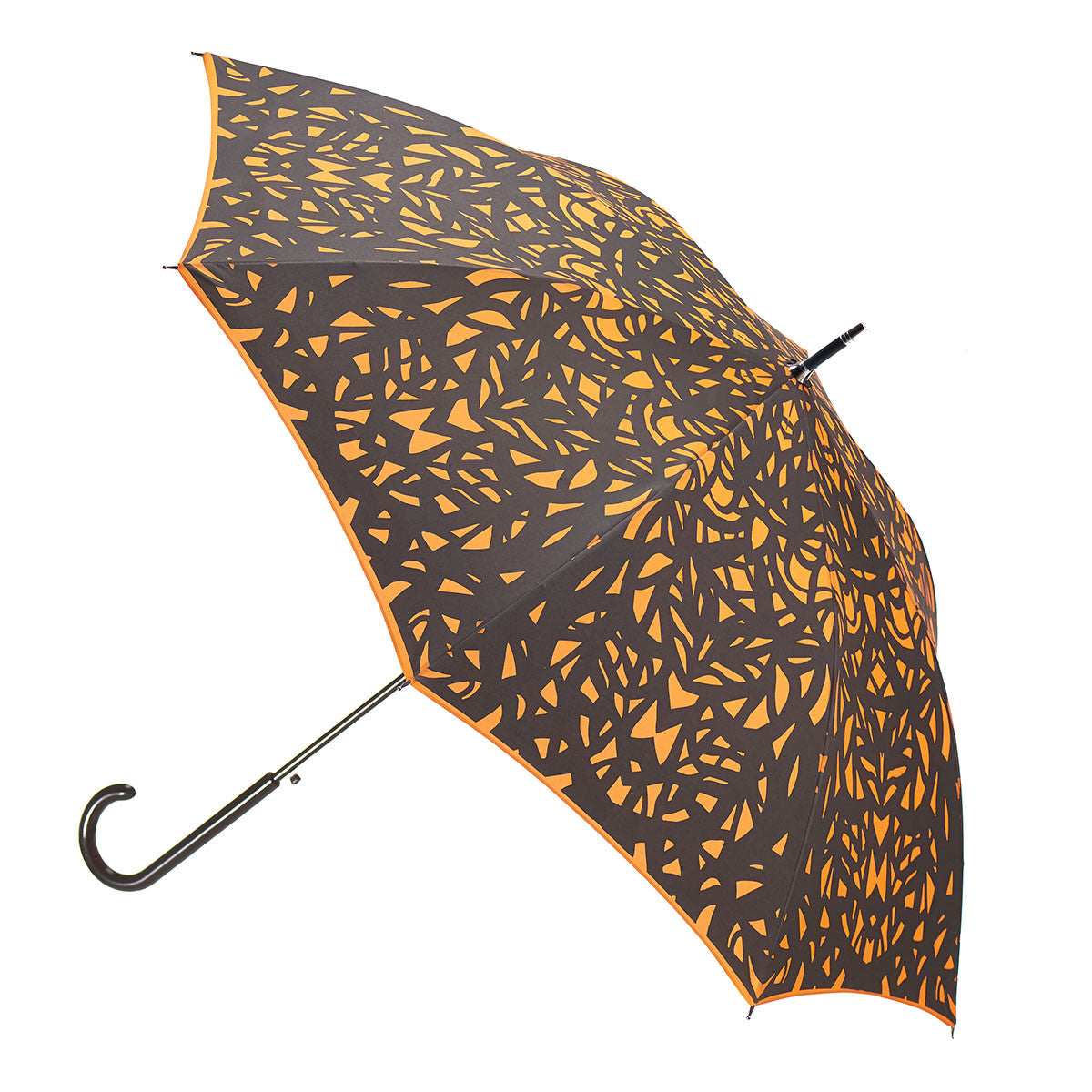 Butterfly Wing Auto Open Umbrella | Black on Flame Red/Orange