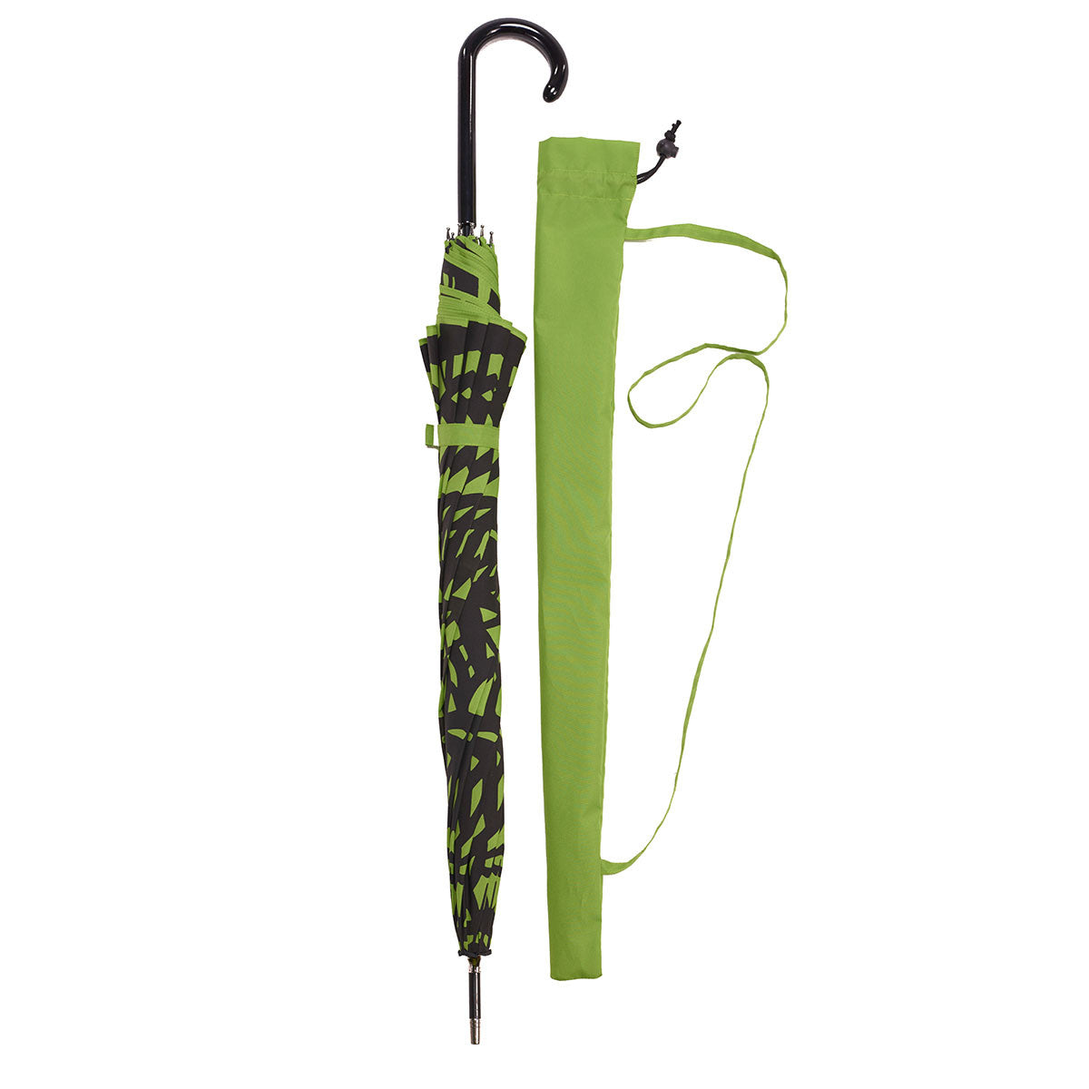 Butterfly Wing Auto Open Umbrella | Black on Green