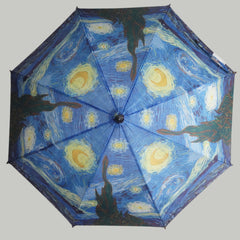Vincent van Gogh's "Starry Night" Wooden Stick Umbrella