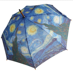 Vincent van Gogh's "Starry Night" Wooden Stick Umbrella