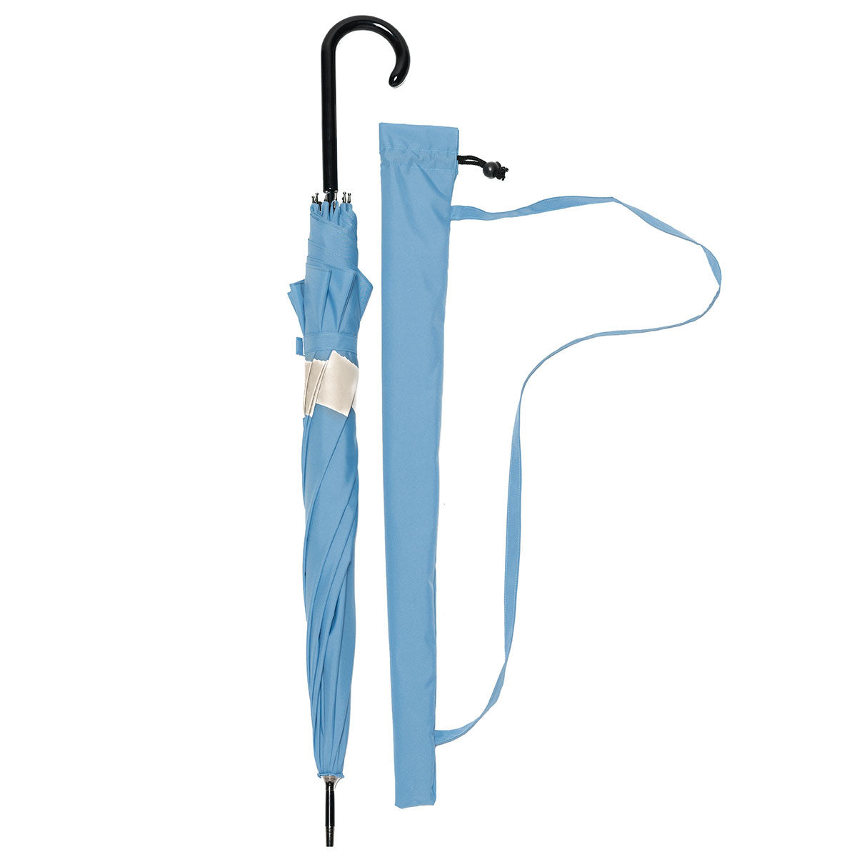 Siberian Husky Auto Open Umbrella | Silver on Niagara Blue