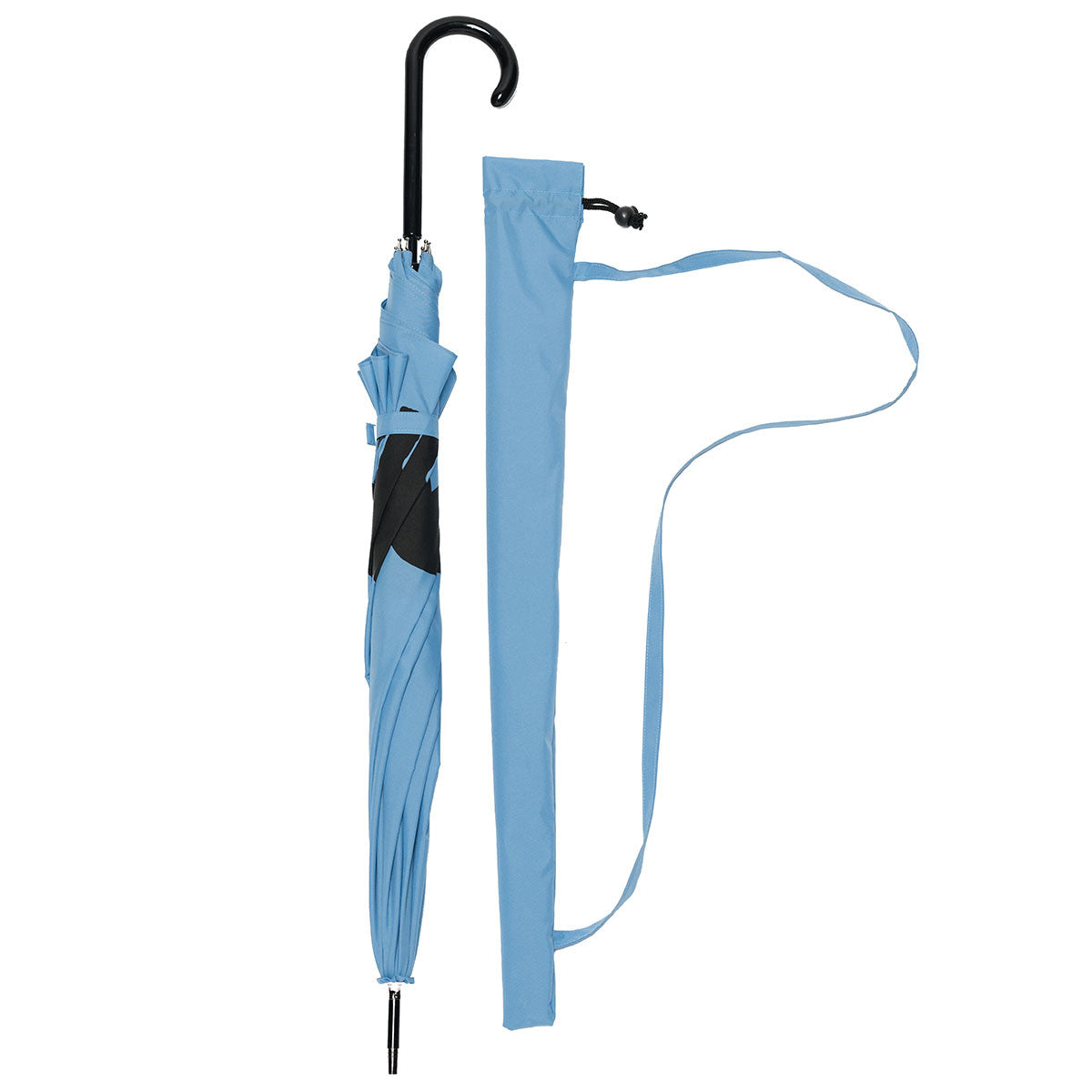 English Bulldog Auto Open Umbrella | Black on Niagara Blue