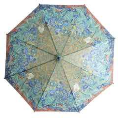 Vincent van Gogh's "Blue Irises" Wooden Stick Umbrella