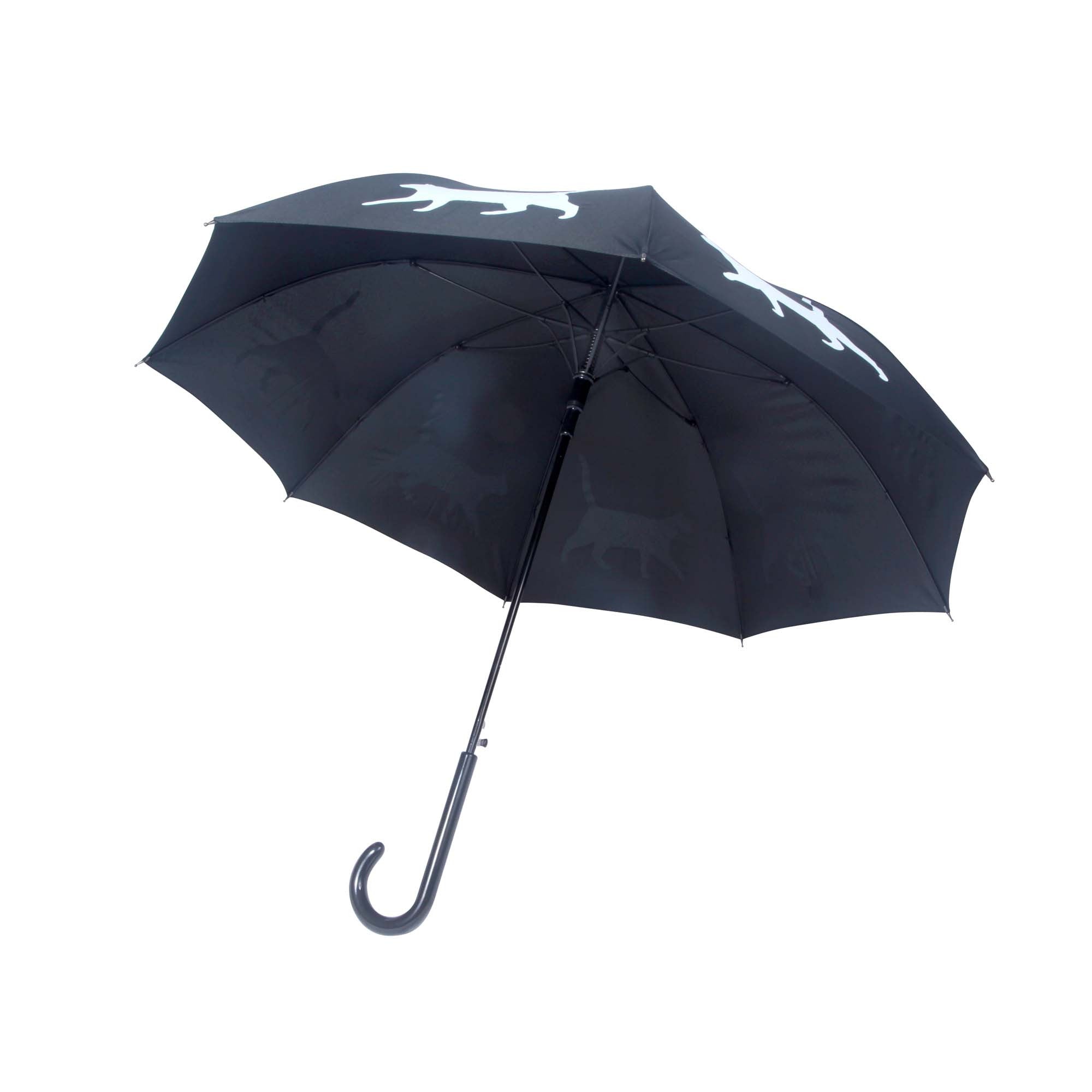 Cat Auto Open Umbrella | White on Black