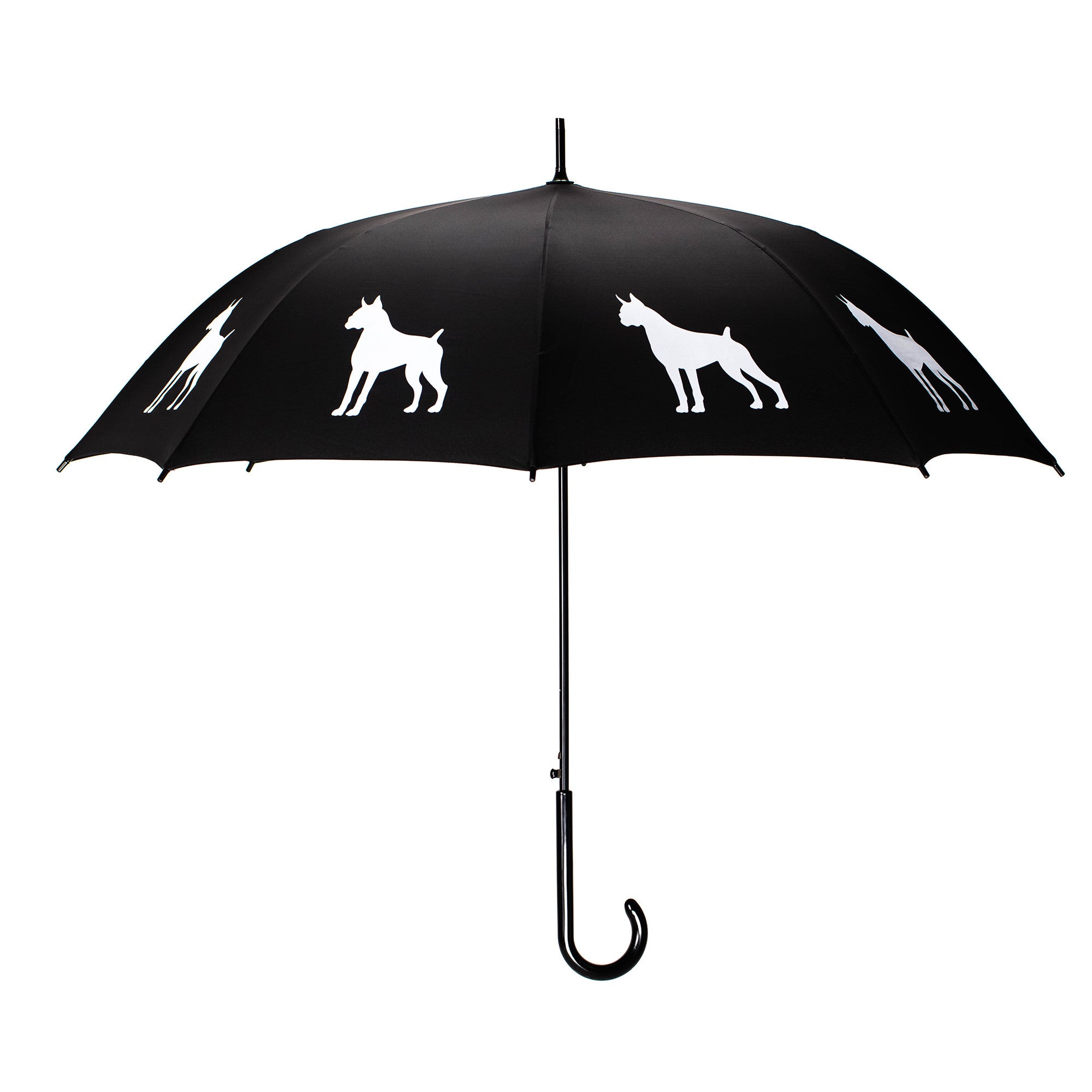 Boxer Auto Open Umbrella | White on Black