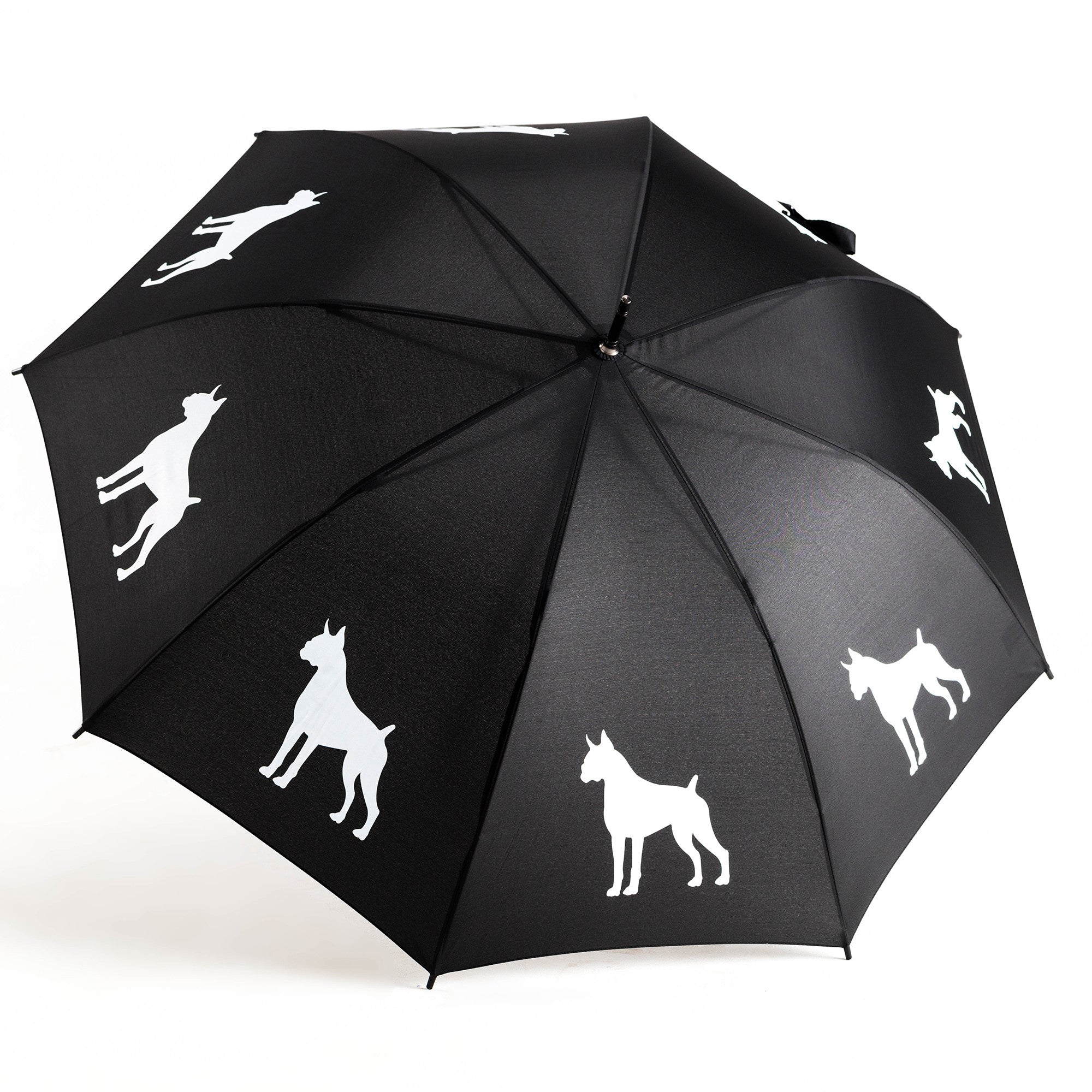 Boxer Auto Open Umbrella | White on Black