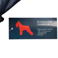 Schnauzer Auto Open Umbrella | Red on Navy Blue