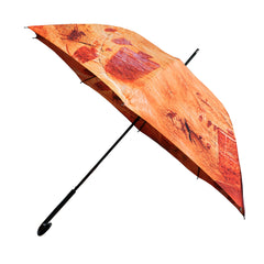 Kokopelli Southwest Rock Art Auto Open Stick Umbrella