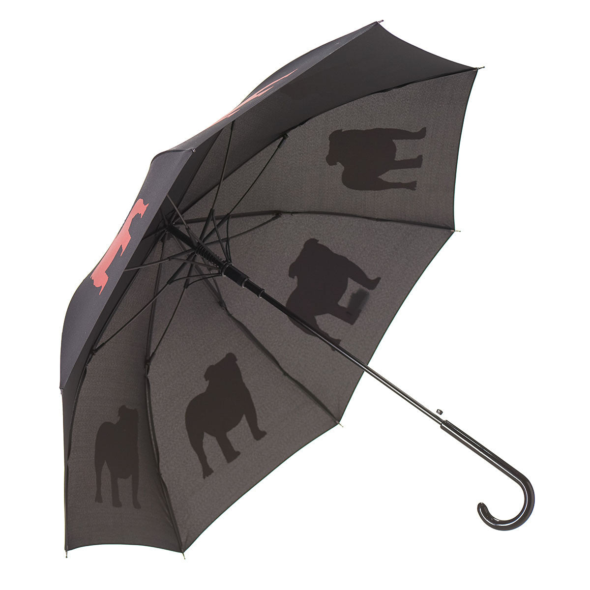 English Bulldog Auto Open Umbrella | Red on Black