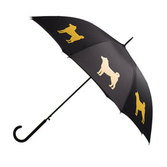 Shiba Inu Auto Open Umbrella | Gold on Black