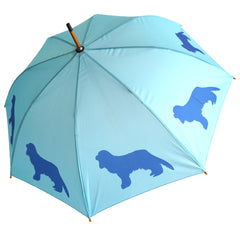 Cavalier King Charles Spaniel Wooden Stick Umbrella | Blue on Blue