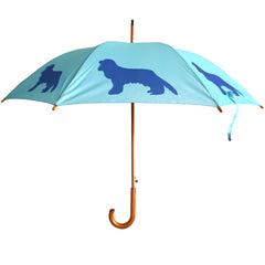 Cavalier King Charles Spaniel Wooden Stick Umbrella | Blue on Blue