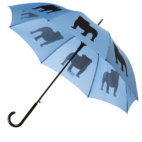 English Bulldog Auto Open Umbrella | Black on Niagara Blue