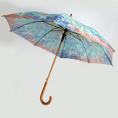 Vincent van Gogh's "Blue Irises" Wooden Stick Umbrella