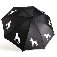 Boxer Auto Open Umbrella | White on Black