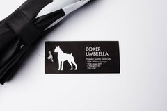 Boxer Auto Open Umbrella | White on Black