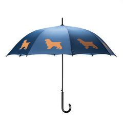 Cocker Spaniel Auto Open Umbrella | Orange on Blue