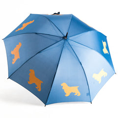 Cocker Spaniel Auto Open Umbrella | Orange on Blue