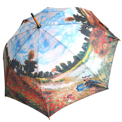 Claude Monet's "Poppy Fields" Wooden Stick Umbrella
