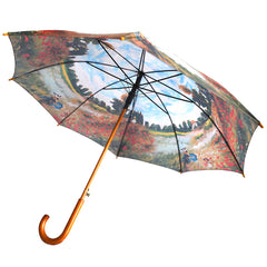 Claude Monet's "Poppy Fields" Wooden Stick Umbrella