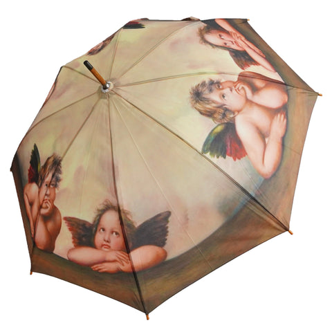 Raphael's Baby Angels Wooden Stick Umbrella